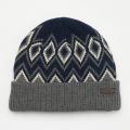 Mens Navy/Grey Elwick Beanie & Scarf Set 97069 by Barbour from Hurleys