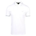 Athleisure Mens White/Green Paul Curved Slim S/s Polo Shirt 110590 by BOSS from Hurleys