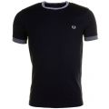 Mens Navy Tipped Ringer S/s Tee Shirt 60162 by Fred Perry from Hurleys
