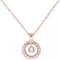 Womens Rose Gold & Clear Cadhaa Concentric Crystal Pendant