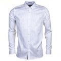 Mens White Sobossy Micro Geo Printed L/s Shirt 61585 by Ted Baker from Hurleys