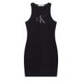 Womens Black Satin Bonded Racer Back Dress 84005 by Calvin Klein from Hurleys