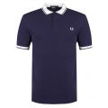 Mens Carbon Blue Contrast Rib Pique S/s Polo Shirt 35028 by Fred Perry from Hurleys