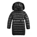 Girls Black Padded Faux Fur Hood Coat 77730 by Calvin Klein from Hurleys
