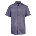 Mens Navy/Purple Small Check Cotton S/s Shirt 59274 by Lacoste from Hurleys