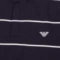 Mens Navy Branded Stripe S/s Polo Shirt 55512 by Emporio Armani from Hurleys