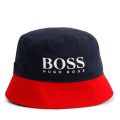 Boys Navy Bicolour Bucket Hat 87826 by BOSS from Hurleys