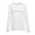 Womens White/Pink Lounge Logo L/s T Shirt