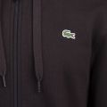 Mens Black Branded Hooded Zip Through Sweat Top 76952 by Lacoste from Hurleys