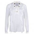 Womens White Ruffle Lace Up Blouse 18070 by Michael Kors from Hurleys