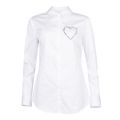 Womens Optical White Heart Slim L/s Shirt 31631 by Love Moschino from Hurleys