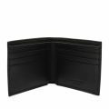 Mens Black Branded Leather Bifold Wallet 45757 by Emporio Armani from Hurleys