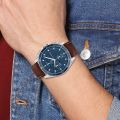 Mens Brown/Blue Parker Leather Watch 86608 by Tommy Hilfiger from Hurleys