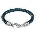 Mens Navy/Green Woven Leather Bracelet 44230 by Tommy Hilfiger from Hurleys