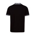 Mens Black Jacquard Logo Collar S/s Polo Shirt