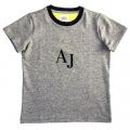 Boys Grey Melange Diamond Print Logo S/s Tee Shirt 62439 by Armani Junior from Hurleys