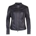 Casual Womens Navy Junique Leather Jacket 26532 by BOSS from Hurleys