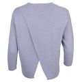 Heritage Womens Grey Cross Back Crew Knitted Jumper