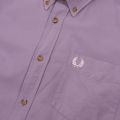 Mens Dark Lavender Overdyed L/s Shirt 58925 by Fred Perry from Hurleys