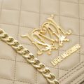 Womens Taupe Quilted Shoulder Bag 26978 by Love Moschino from Hurleys