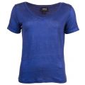 Womens Blue V Neck S/s Tee Shirt 69795 by Armani Jeans from Hurleys