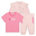 Baby Pale Pink 3 Piece Tracksuit Set 103931 by BOSS from Hurleys