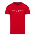 Mens Haute Red Tommy Logo S/s T Shirt 50031 by Tommy Hilfiger from Hurleys