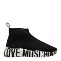 Womens Black Logo Sole Low Knitted Trainers 101894 by Love Moschino from Hurleys