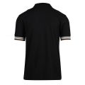 Mens Black Striped Cuff S/s Polo Shirt 108318 by Fred Perry from Hurleys