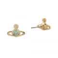 Womens Gold/Chrysolite Nano Solitaire Earrings 98751 by Vivienne Westwood from Hurleys