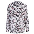 Womens Black/White Chiffon Hearts Blouse 37121 by Emporio Armani from Hurleys