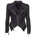 Womens Black Bloom Lace Biker Jacket 62872 by Forever Unique from Hurleys