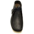 Mens Navy Leather Wallabee Boots
