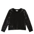 Girls Black Check Logo Crew Sweat Top 45371 by DKNY from Hurleys
