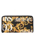 Womens Black/Gold Baroque Print Zip Around Purse 43805 by Versace Jeans Couture from Hurleys