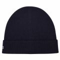 Mens Navy Knitted Roll Back Hat