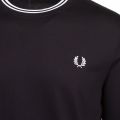Mens Black Twin Tipped L/s T Shirt 77425 by Fred Perry from Hurleys
