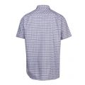 Mens Phoenix Blue/Navy Check Cotton S/s Shirt 59282 by Lacoste from Hurleys