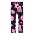 Girls Black/Pink Jewel Print Leggings 75351 by DKNY from Hurleys