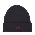 Mens Navy Merino Wool Beanie 52214 by Fred Perry from Hurleys