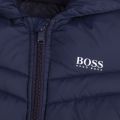 Boys Navy Branded Hooded Padded Jacket 91703 by BOSS from Hurleys