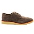 Mens Grey Froged Iron Classic Suede Brogue