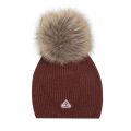 Womens Squirrel Eze Fur Pom Beanie Hat 98633 by Pyrenex from Hurleys