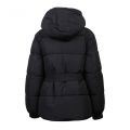 Womens Black Belted Puffer Jacket