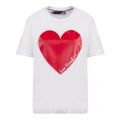Womens Optical White Branded Heart S/s T Shirt 53131 by Love Moschino from Hurleys