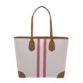 Womens Vanilla/Coral Eva Stripe Canvas Large Tote Bag 43241 by Michael Kors from Hurleys