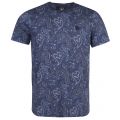 Mens Navy Paisley Print S/s T Shirt 26254 by Pretty Green from Hurleys