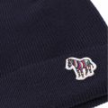 Mens Navy Zebra Beanie Hat 35677 by PS Paul Smith from Hurleys