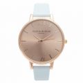 Womens Powder Blue & Rose Gold Big Dial Watch 27327 by Olivia Burton from Hurleys