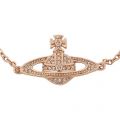 Womens Pink Gold/Crystal Mini Bas Relief Bracelet